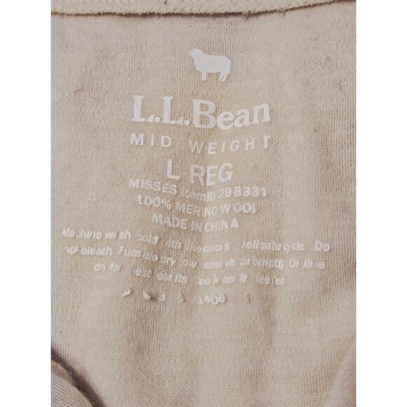 L.L. Bean Women's Merino Wool Mid Weight Base Layer Quarter Zip Sz L Workout - Picture 8 of 9
